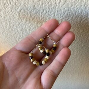 Handmade Wood Hoop Earrings